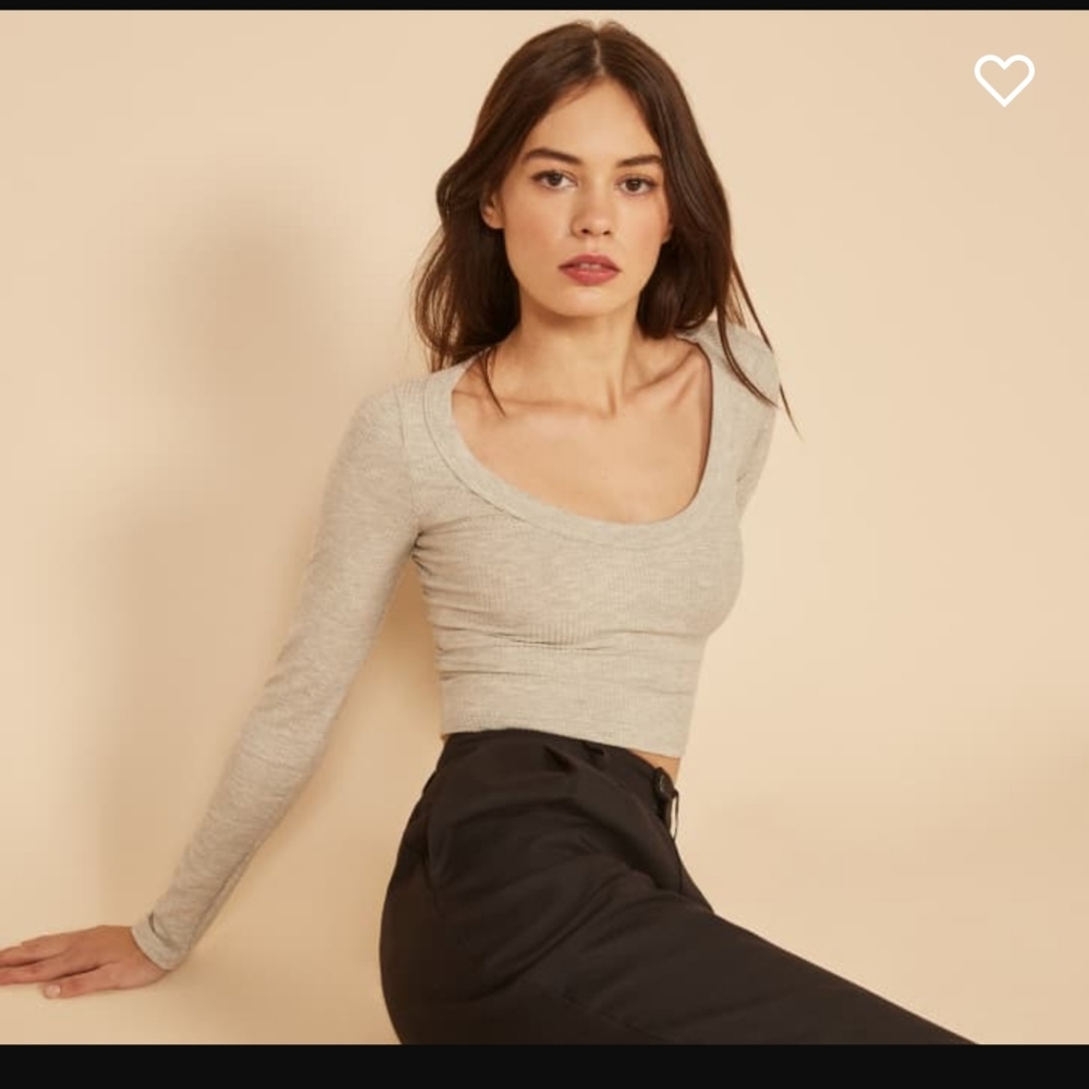 Reformation Crop top long sleeve size small